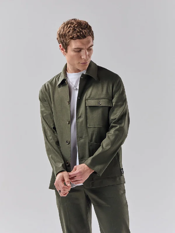 Batch 05 - Mens Bottle Green Linen Jacket