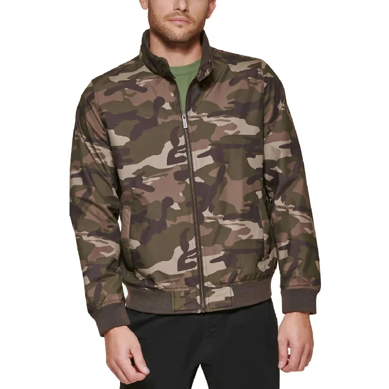 Mens Bomber Jacket In Camouflage