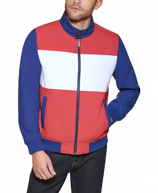 Men's Bomber Jacket In Red, Blue, White