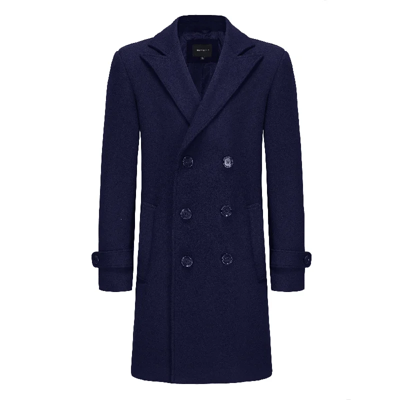 Men's Double Breasted Wool Blend Coats