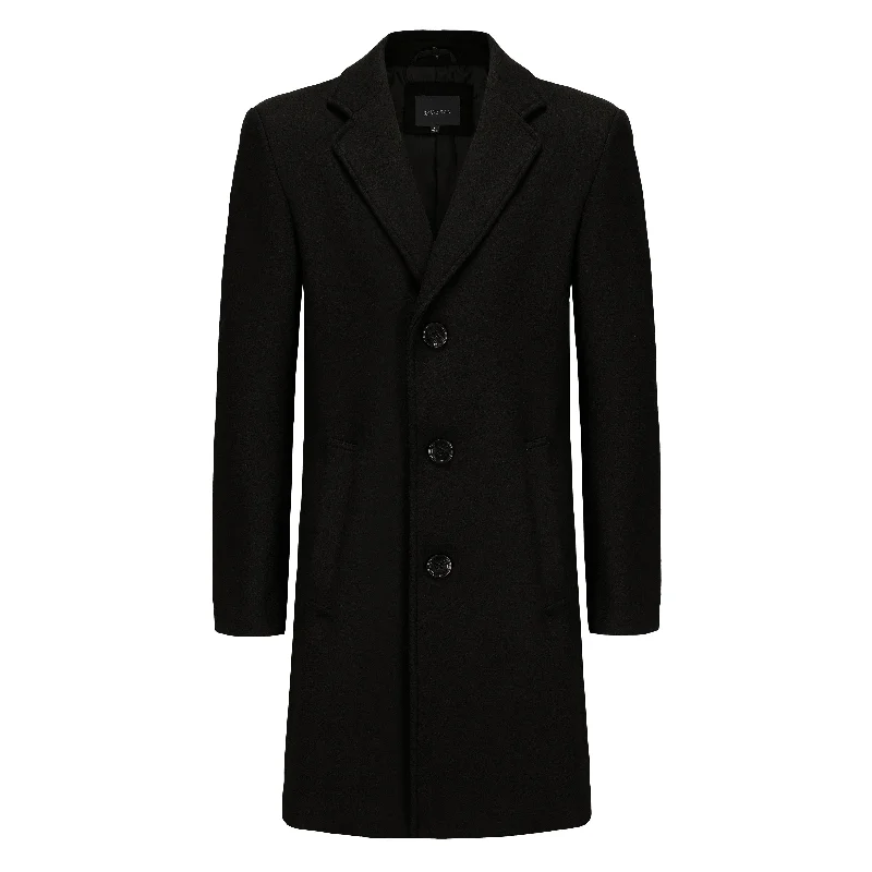 Men's Single  Breasted Wool Blend Coats