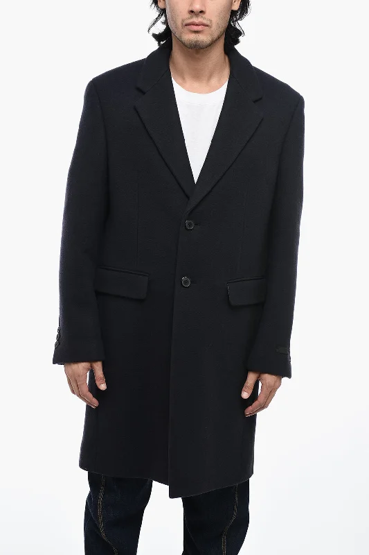 Prada Virgin Wool Blended Coat with Oversized Fit