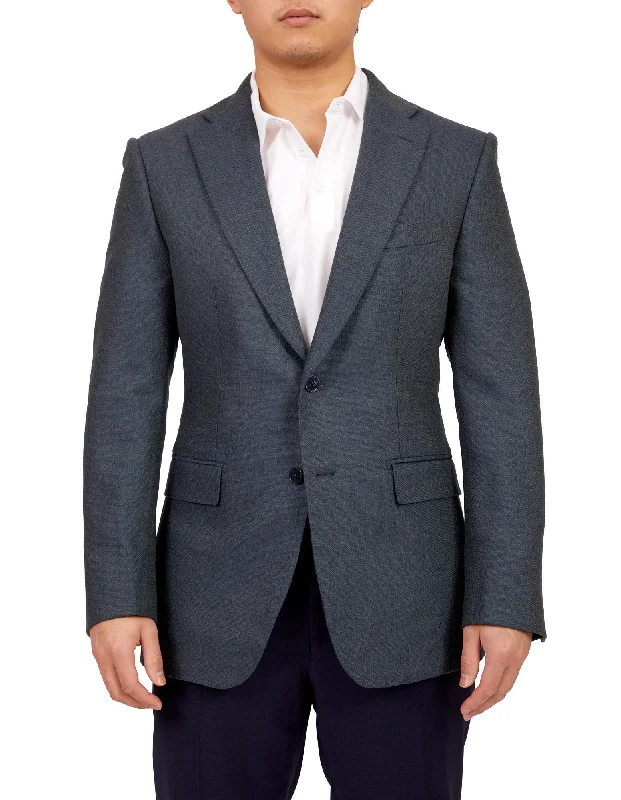 HENRY SARTORIAL Full Canvas Plain Jacket AQUA REG