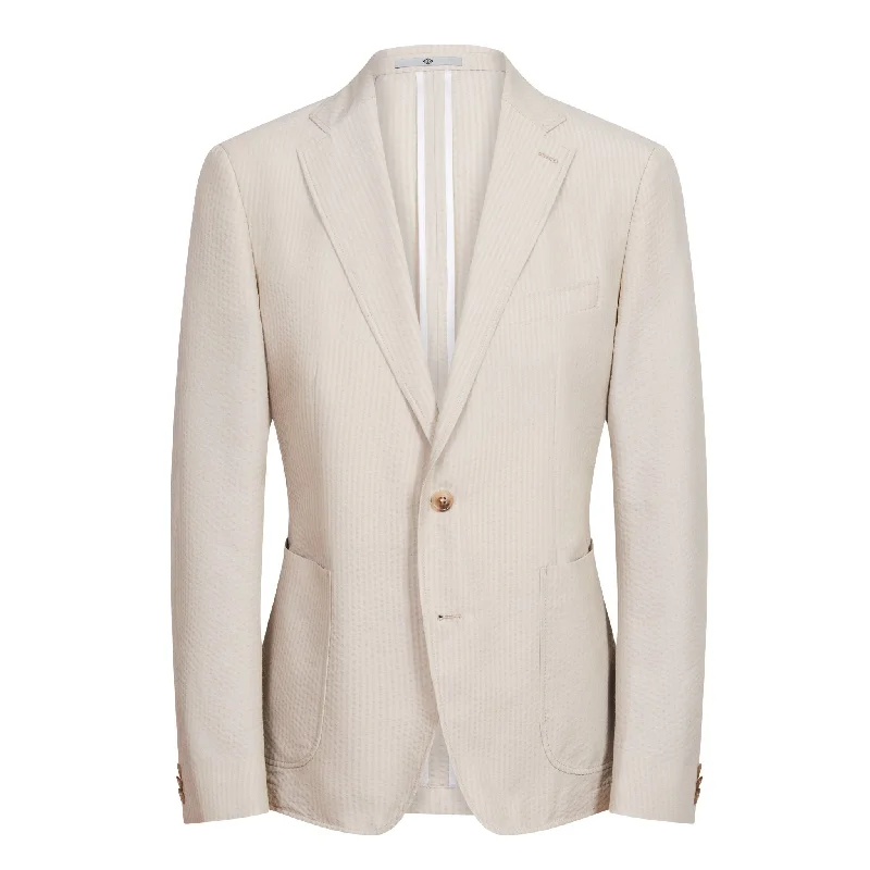 HENRY SARTORIAL Summer Seersucker Blazer BEIGE