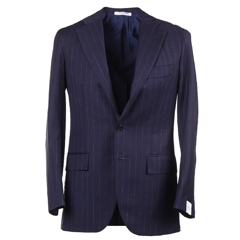 Orazio Luciano Navy Stripe Wool Suit