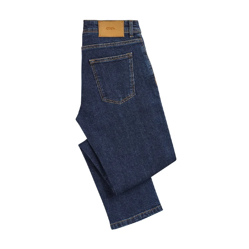 Regular-Fit Stretch-Cotton Denim Blue Jeans