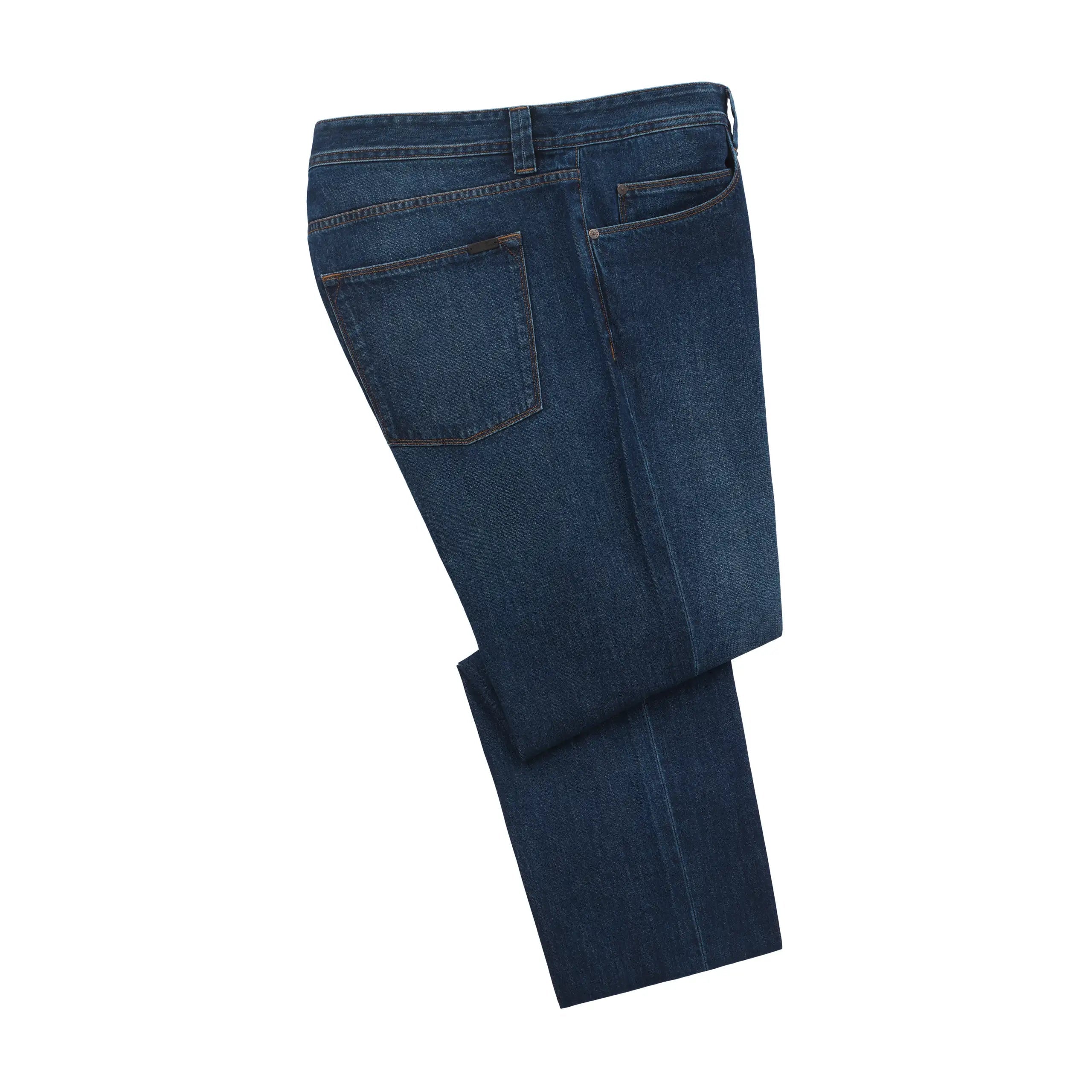 Regular-Fit Stretch-Cotton Jeans in Denim Blue