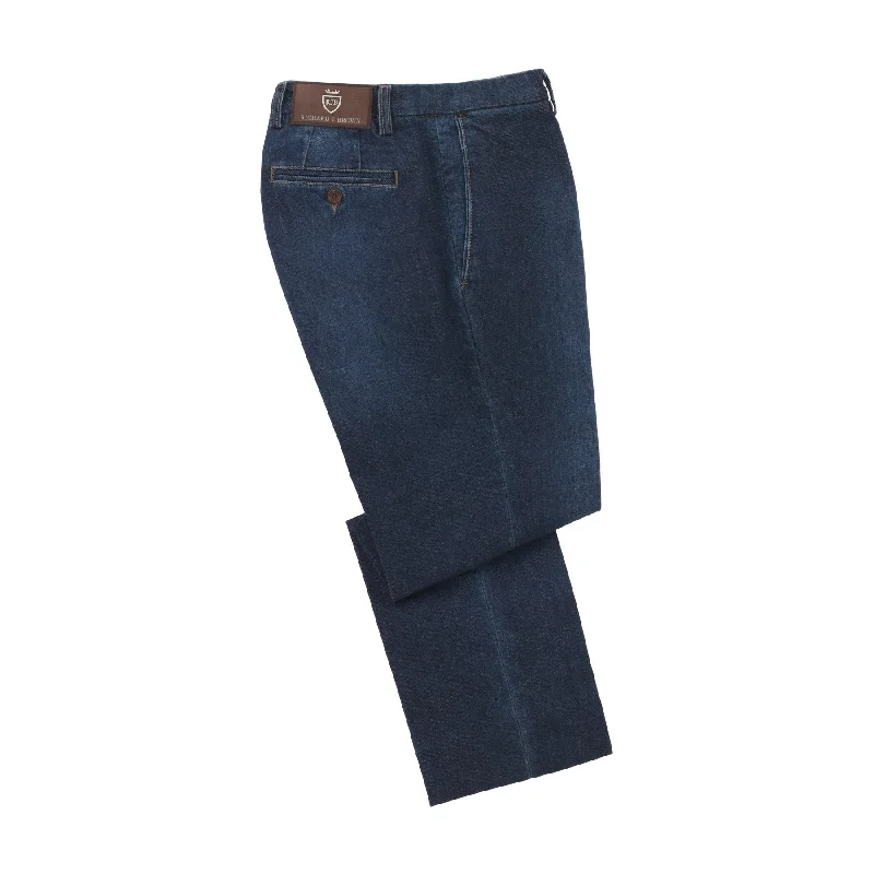 Slim-Fit Stretch-Cotton and Cashmere-Blend Jeans in Denim Blue