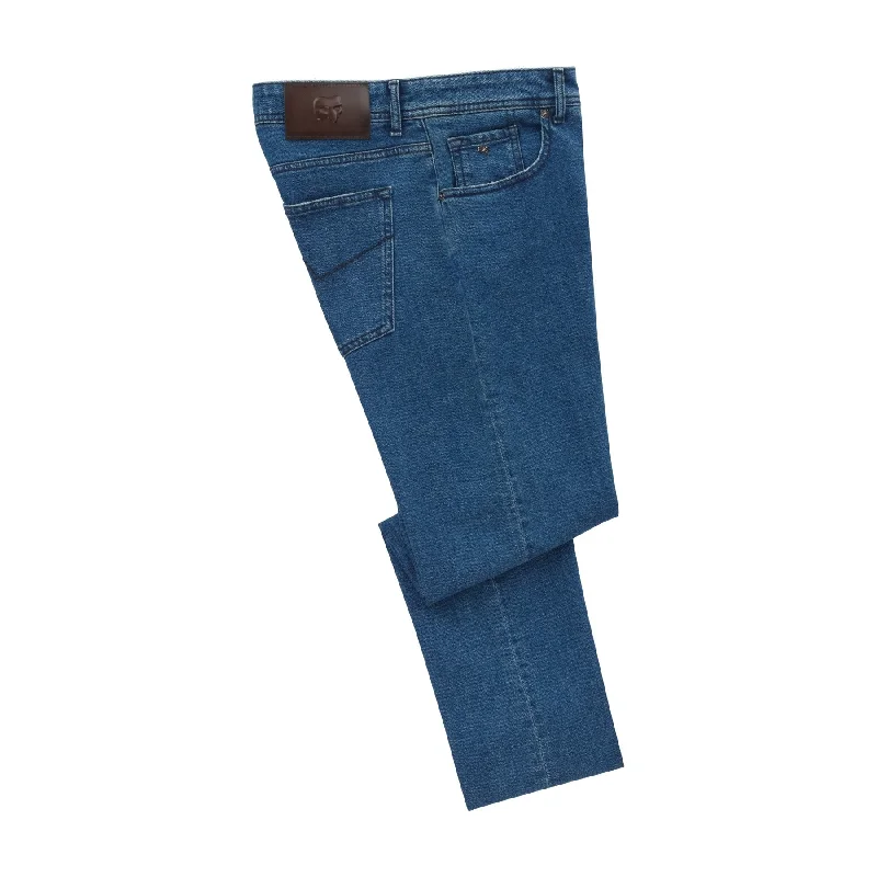 Slim-Fit Stretch-Cotton Jeans in Blue