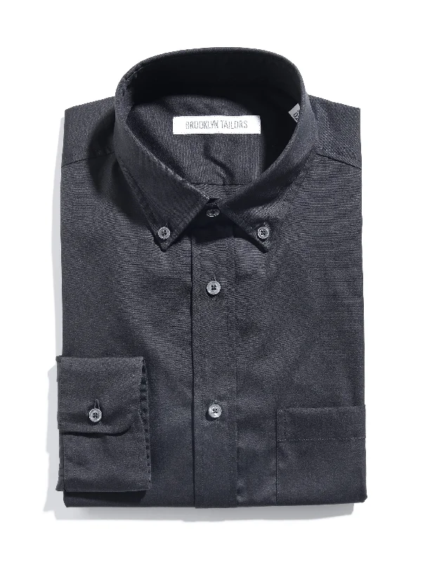 BKT10 Slim Casual Shirt in Cotton Poplin - Black