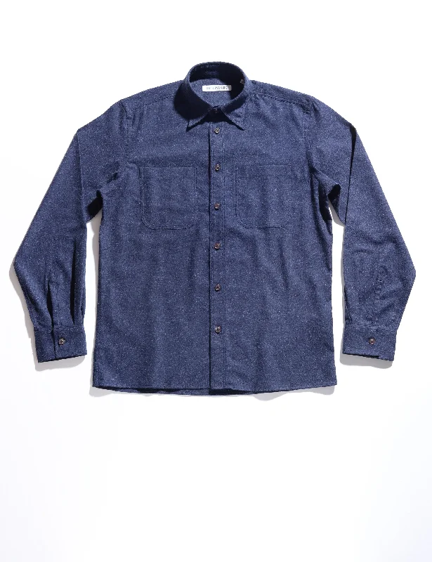 BKT16 Overshirt in Cotton Cashmere Flannel - Midnight