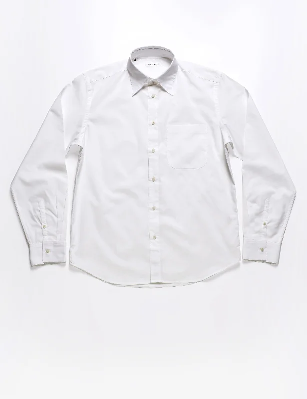 FINAL SALE: BKT14 Relaxed Shirt in Cotton Silk - White