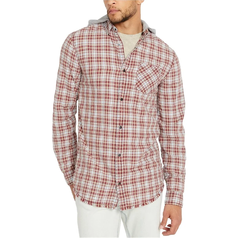 Buffalo David Bitton Mens Hooded Button Up Shirt