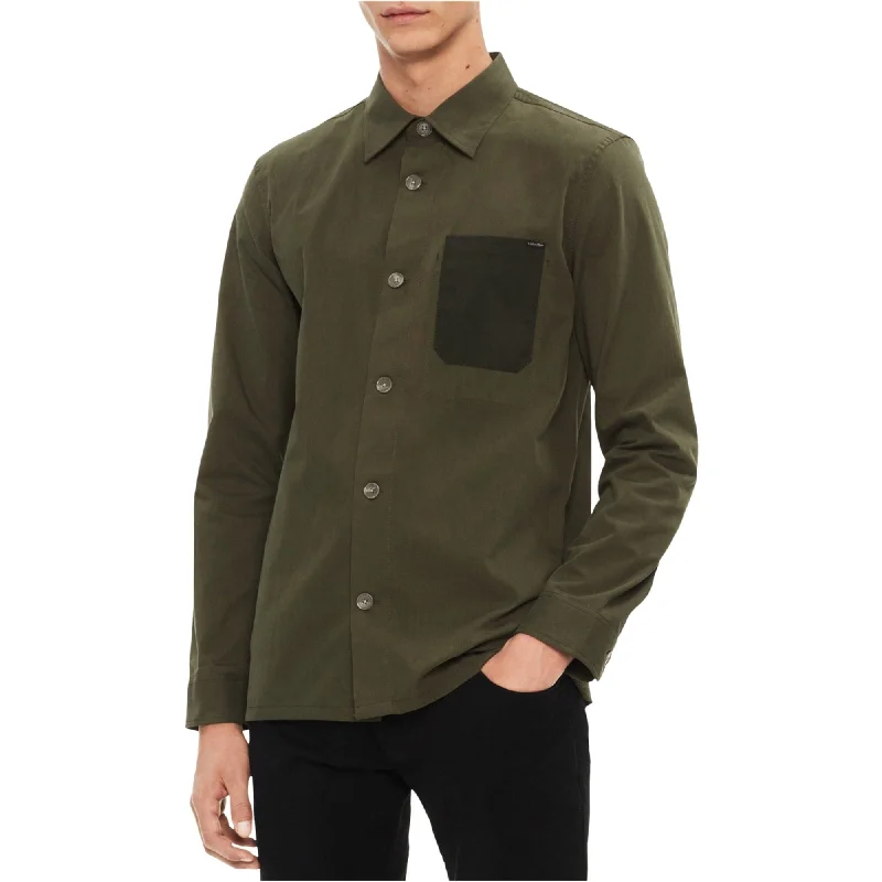 Calvin Klein Mens Contrast Pocket Button Up Shirt