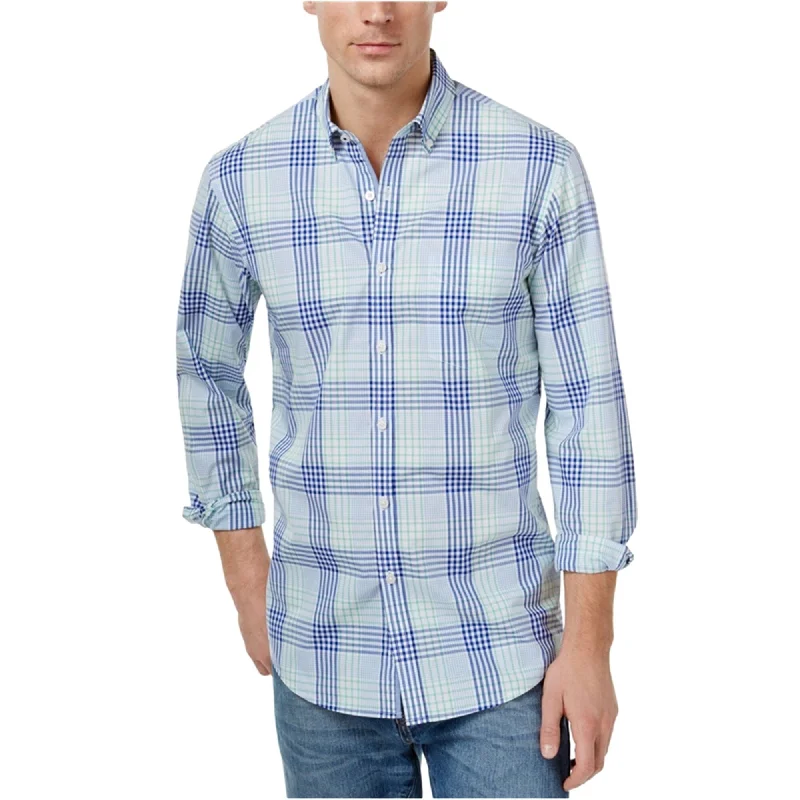 Club Room Mens Plaid Button Up Shirt