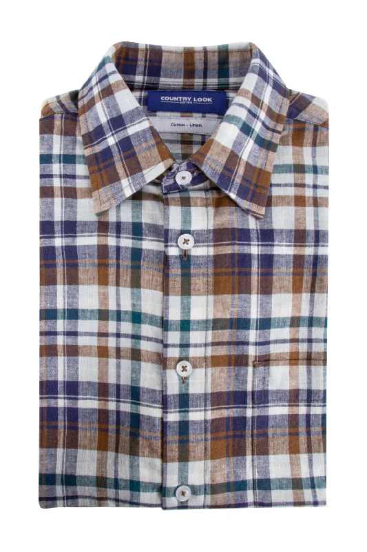 Country Look Romney Check LS Shirt Brown