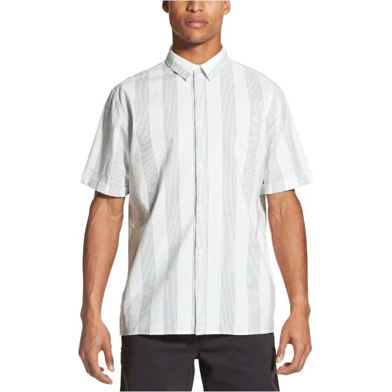 DKNY Mens Striped Button Up Shirt, Grey, Small