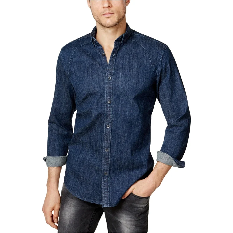 I-N-C Mens Denim Button Up Shirt