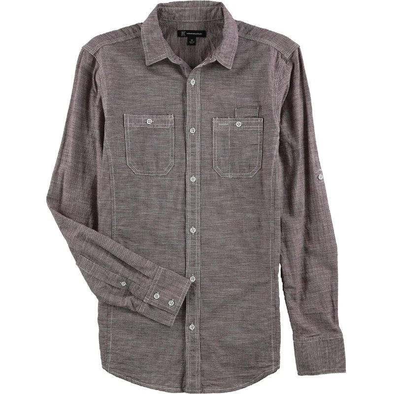 I-N-C Mens Roll Tab Button Up Shirt