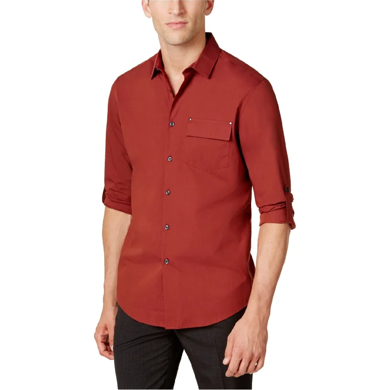 I-N-C Mens Utility Button Up Shirt