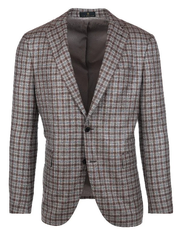 Brown Blue Check Sport Coat