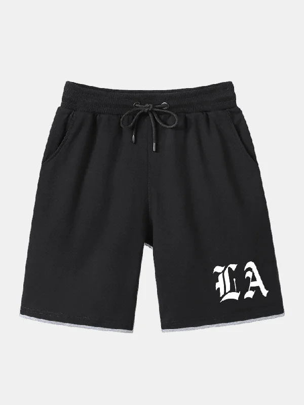 LA Print Mid Length Shorts