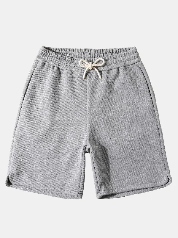 Loose Fit Drawstring Twill Jacquard Shorts