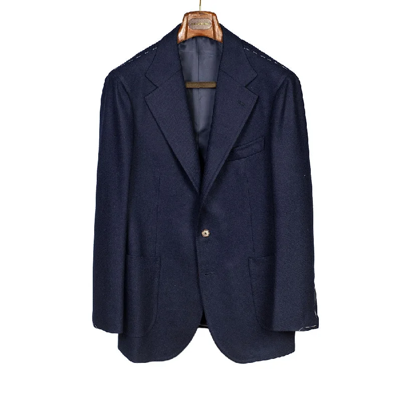 x Sartoria Carrara: Navy sport coat in Abraham Moon lambswool twill 12/13oz