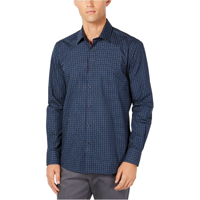 Ryan Seacrest Mens Grid Print Button Up Shirt