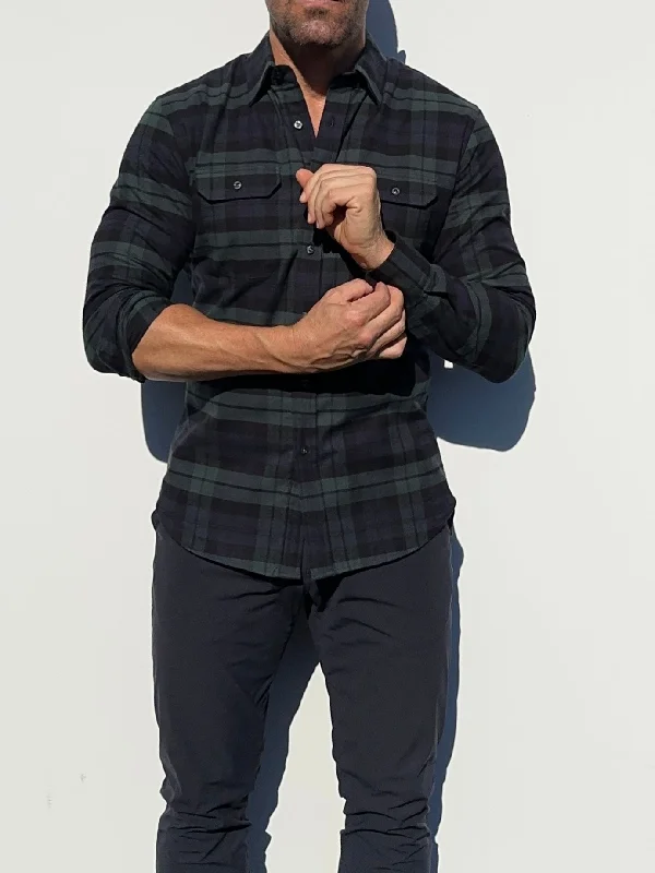 Forest, Navy & Black Utility Flannel- Small Batch #587