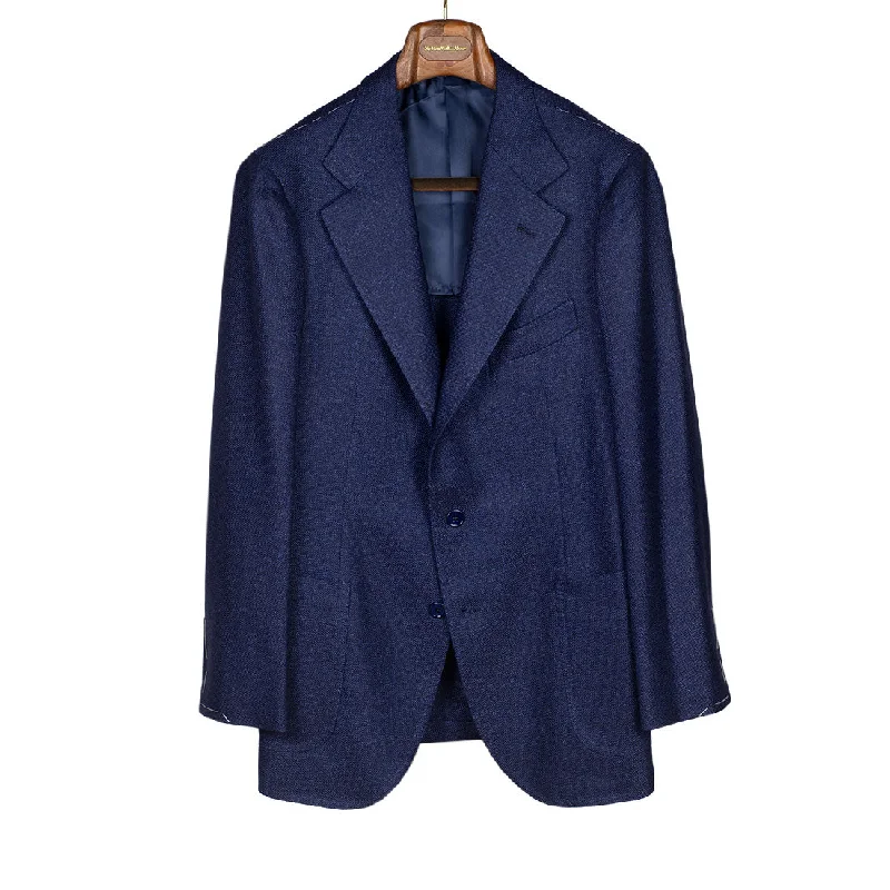 x Sartoria Carrara: Sport coat in mixed navy Marling & Evans 10oz wool and linen hopsack