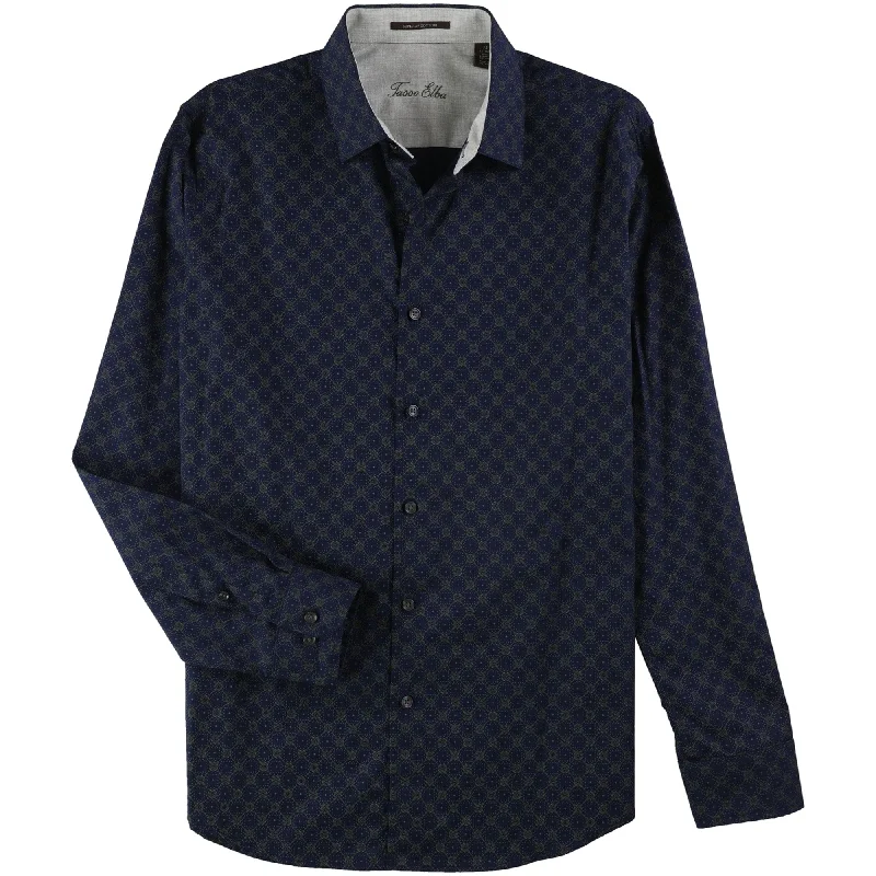 Tasso Elba Mens Dress Button Up Shirt, Blue, Small