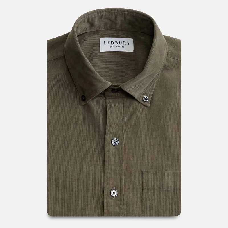 The Dusty Olive Crockett Corduroy Custom Shirt