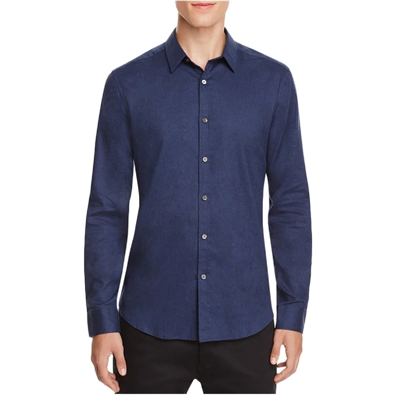 Theory Mens Zack Button Up Shirt, Blue, X-Large