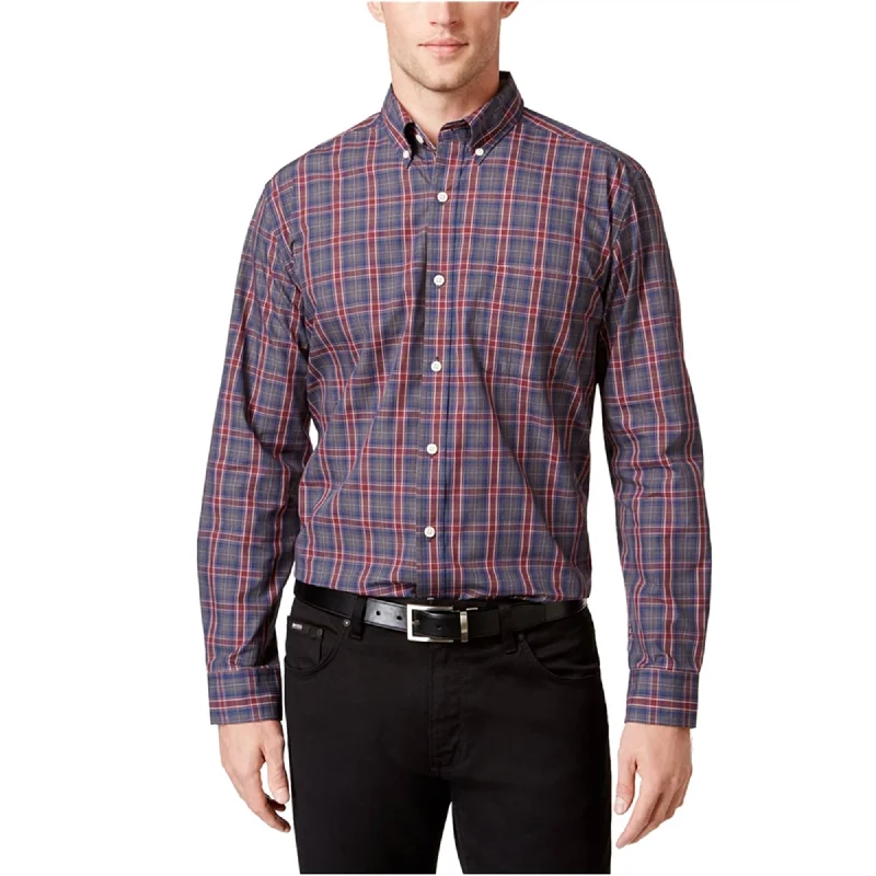 Tricots St Raphael Mens Plaid Button Up Shirt