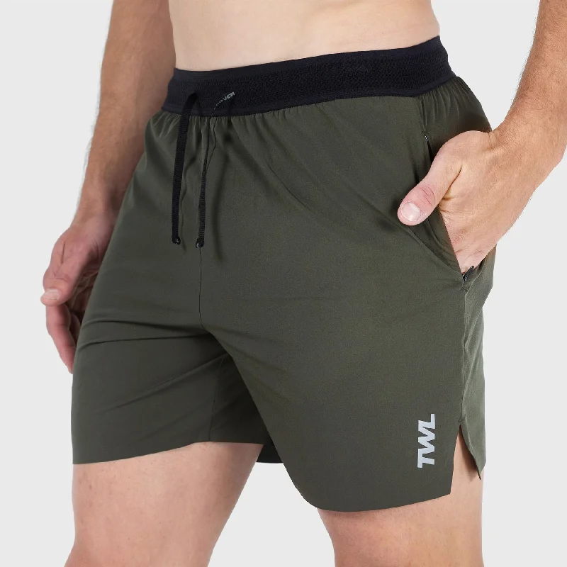 TWL - MEN'S BREEZE SHORTS - COMBAT GREEN/SILVER REFLECTIVE