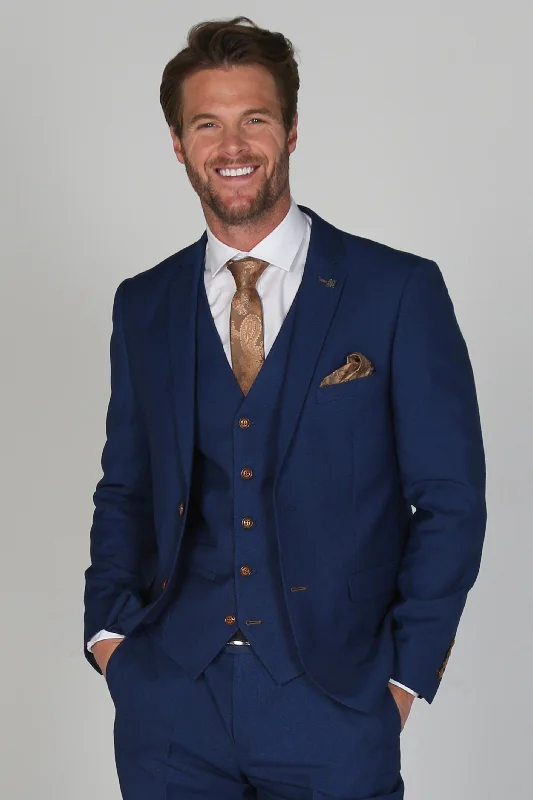 Mayfair - Men's Blue Textured Blazer