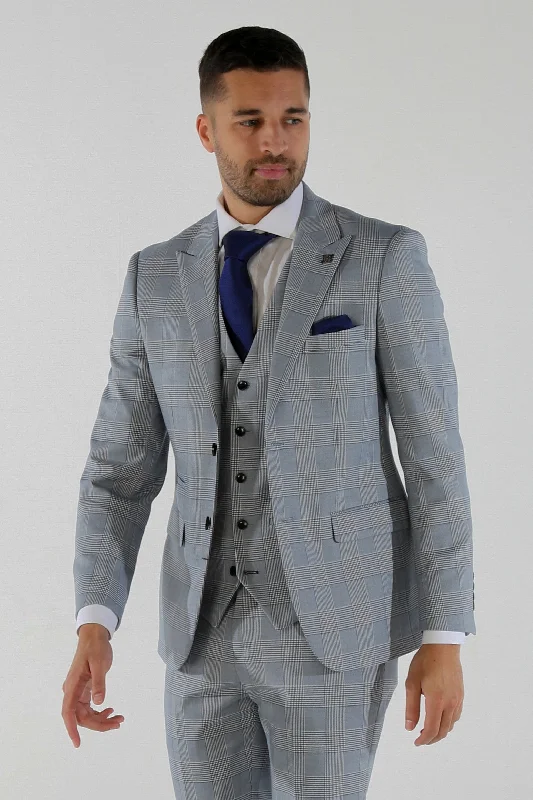 Mark - Sky Blue Check Blazer