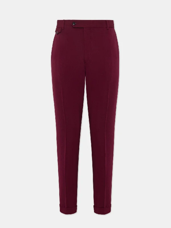 Donazi Bordeaux High Waist Slim-Fit Pants