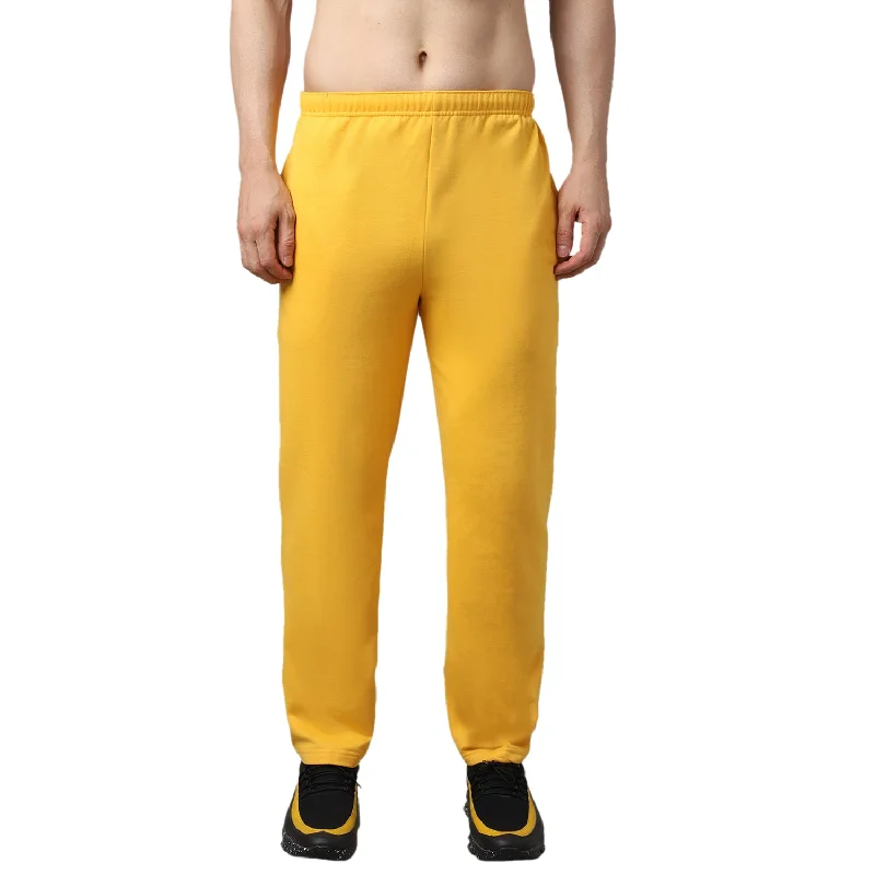 Vimal Jonney Fleece Regular-Fit Yellow Cotton Trackpant for Men