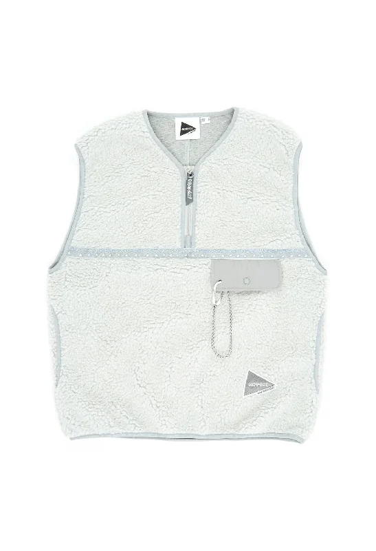 Gramicci x And Wander JQ Tape Fleece Vest - Light Gray