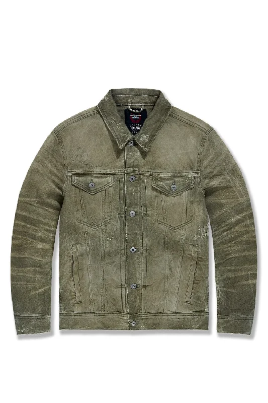 Big Men's Meadowlands Denim Trucker Jacket (Earth Tones)