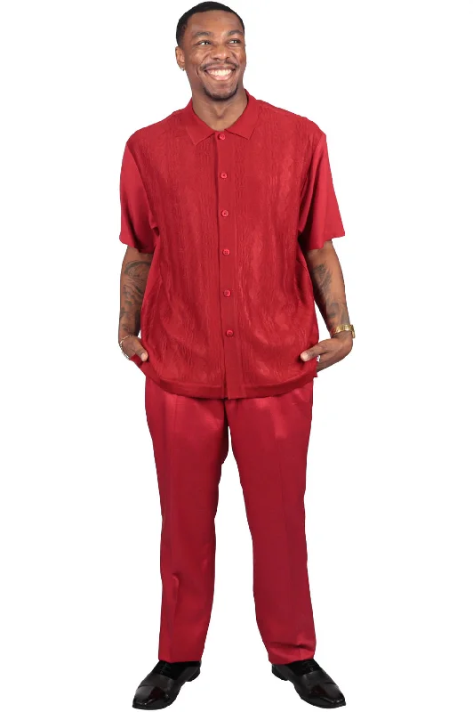 Solid Man 2 Piece Set, Red