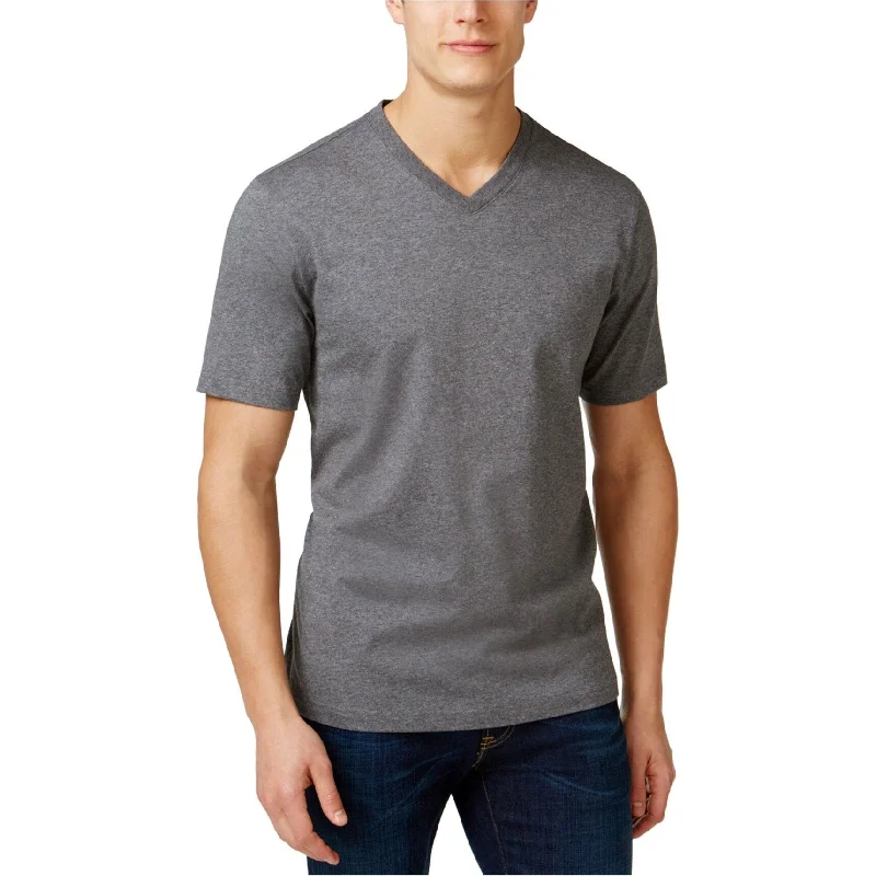 Club Room Mens V-neck Basic T-Shirt, Grey, Small