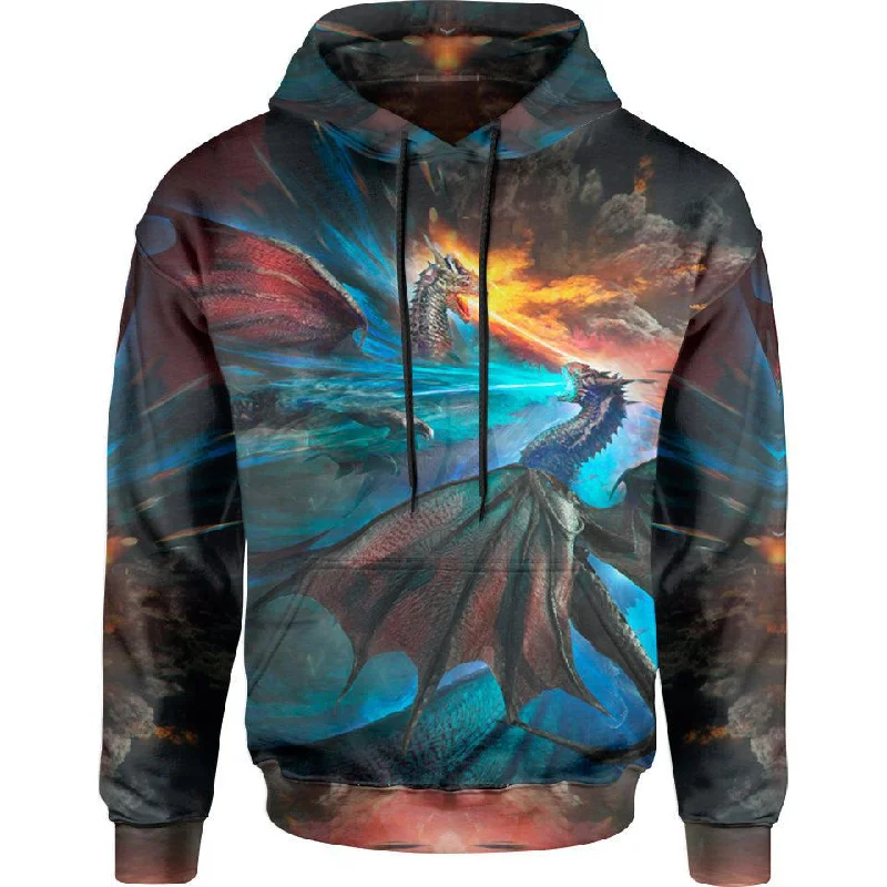 Fire and Ice Dragons Pullover Hoodie