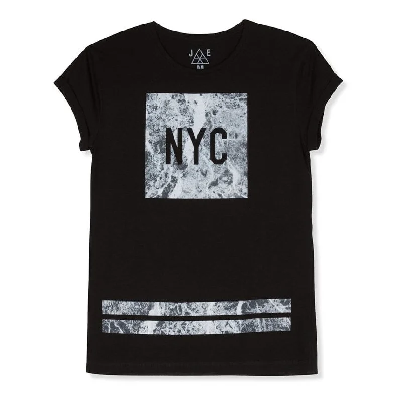 Jem Mens Marble NYC Graphic T-Shirt, Black, X-Large