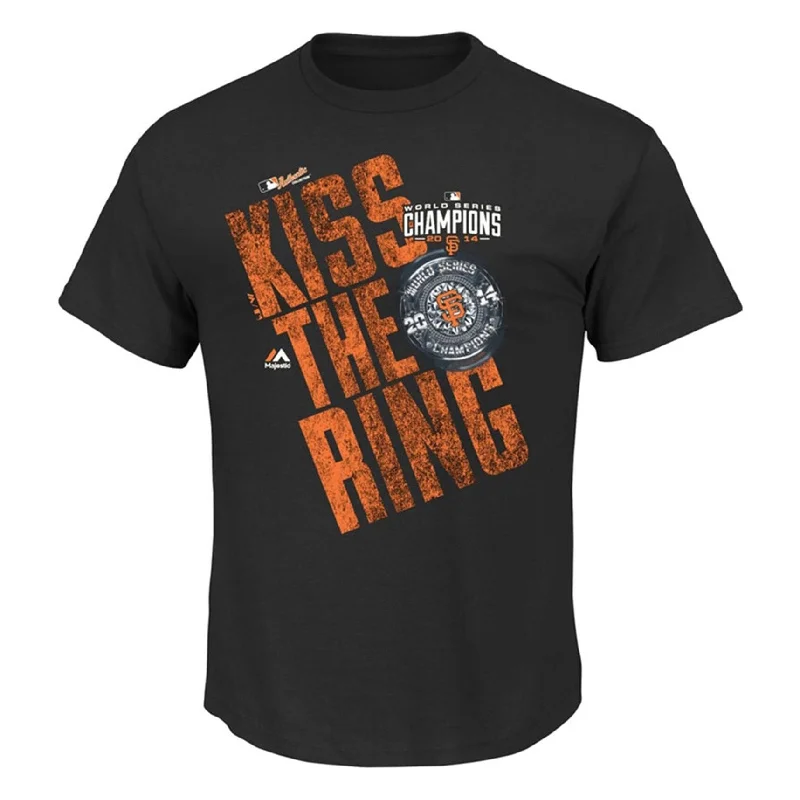 Majestic Mens Kiss The Ring Graphic T-Shirt, Black, X-Large