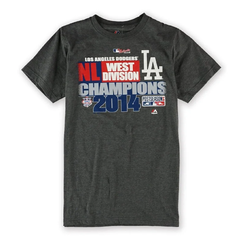 Majestic Mens LA Dodgers 2014 WD Champion Graphic T-Shirt, Grey, Small