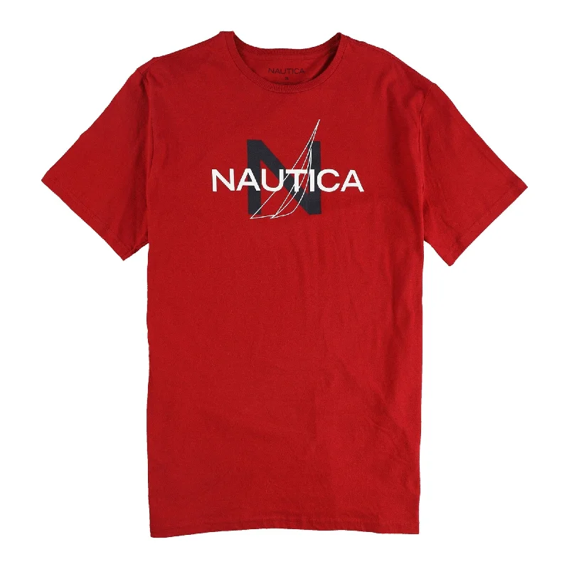 Nautica Mens Heritage Logo Graphic T-Shirt, Red, X-Large