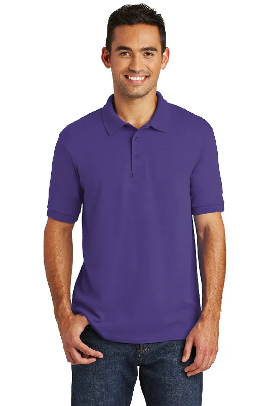 Port & Company Mens Core Stain Resistant Short Sleeve Polo Shirt - Purple